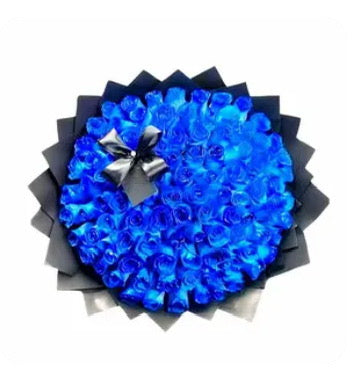 Ramo Buchon Blue Roses