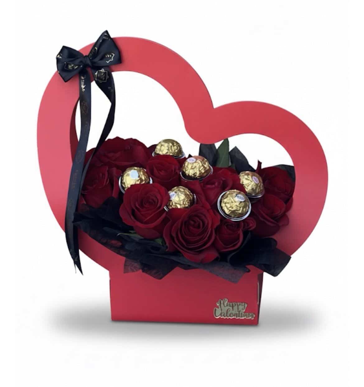 Luxury Red Roses & Chocolates Gift Box - Mother's Day Special- Monset