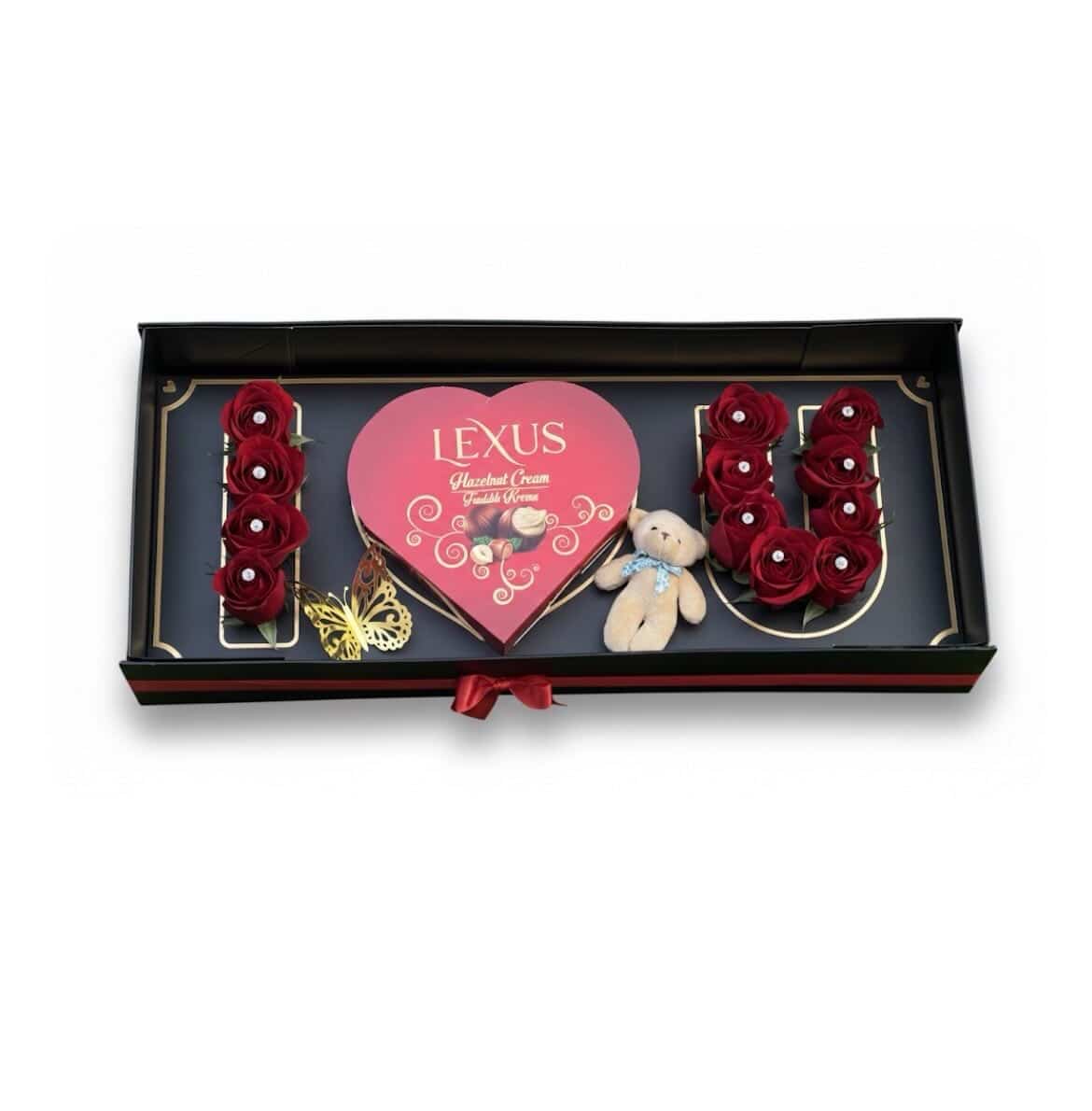 I love you box with roses - Lexus