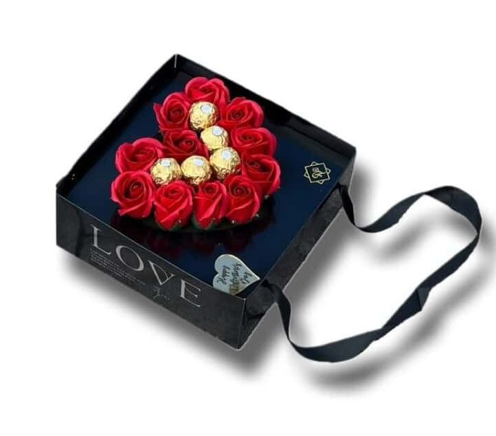 Red Roses Box and Ferrero Rocher- Yeli