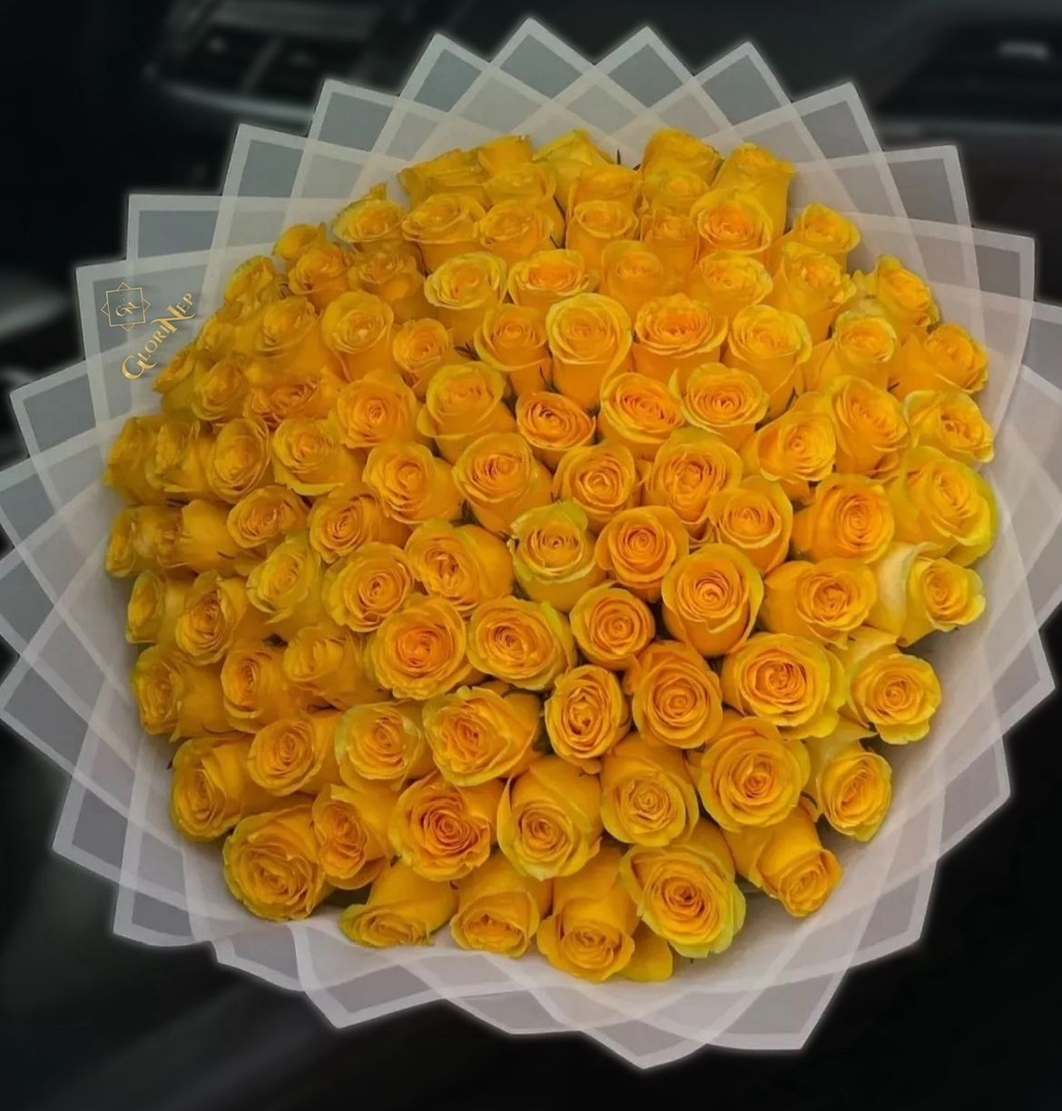 Luxury Yellow Rose Bouquet (25–100 Roses) – Same Day Delivery Wellington FL-Yeli