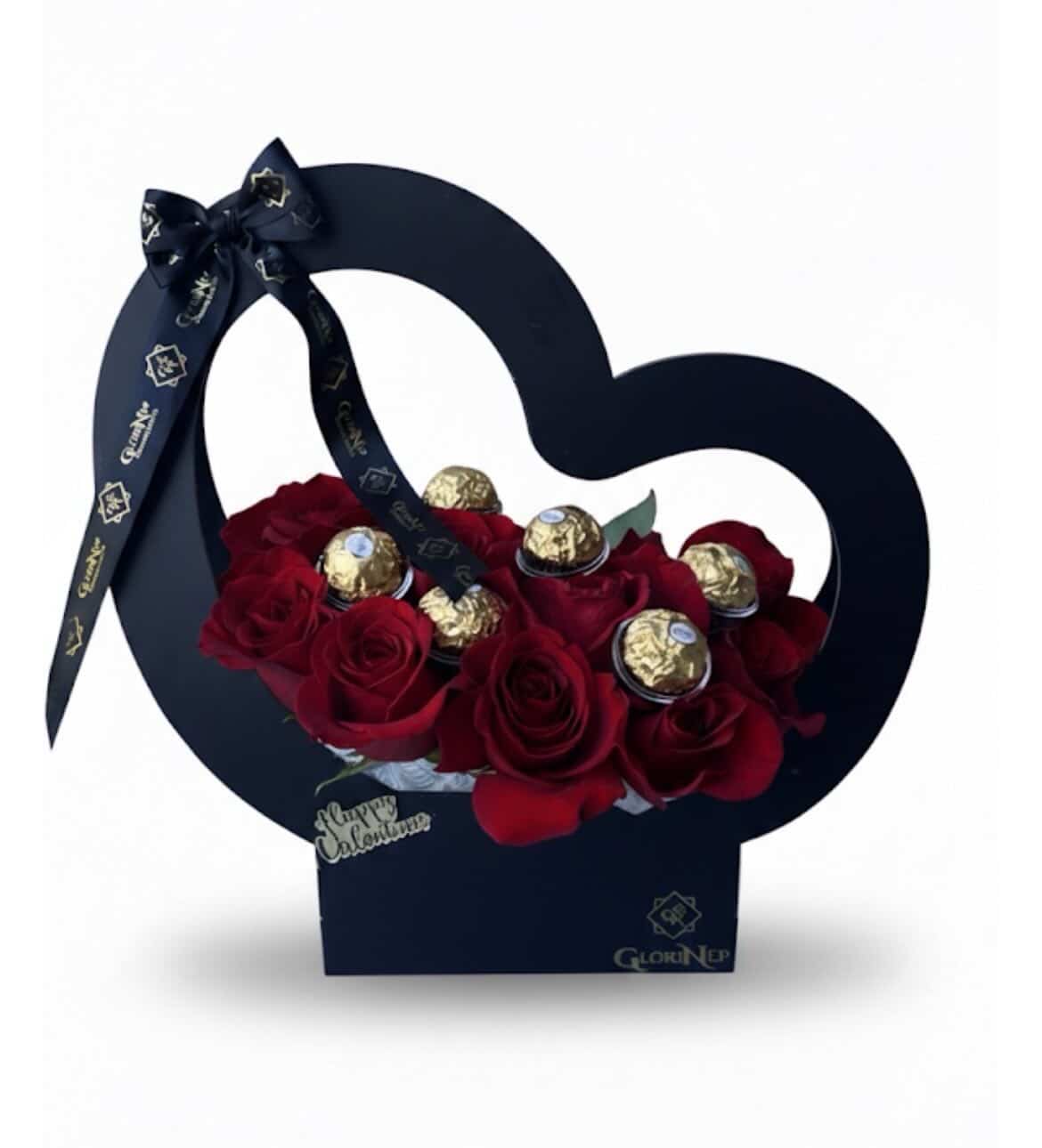 Luxury Red Roses & Chocolates Gift Box - Mother's Day Special- Monset