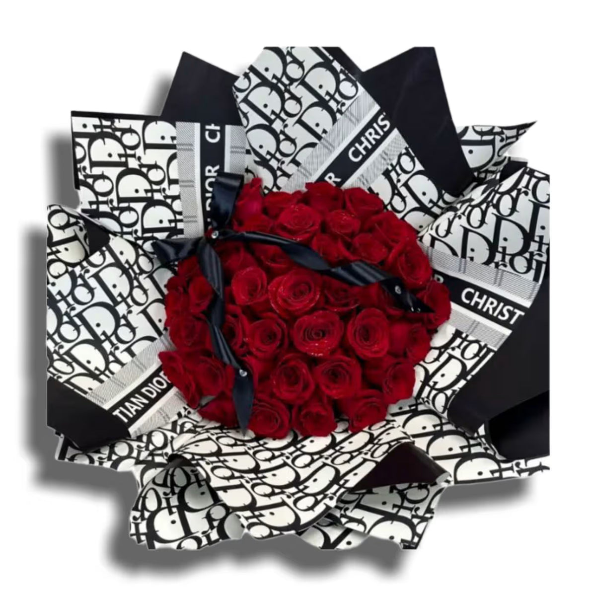 Luxury Red Rose Bouquet (25-100 Roses)–Same Day Delivery Wellington FL-Christian Dior Style