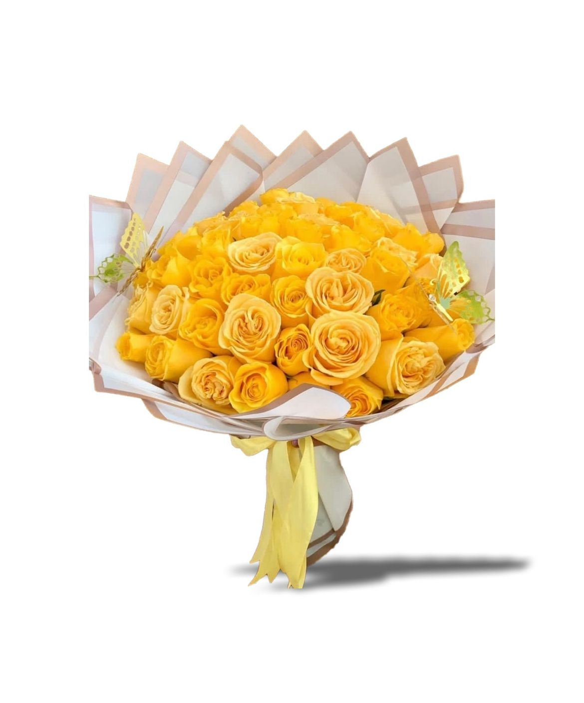 Luxury Yellow Rose Bouquet (25–100 Roses) – Same Day Delivery Wellington FL-Yeli