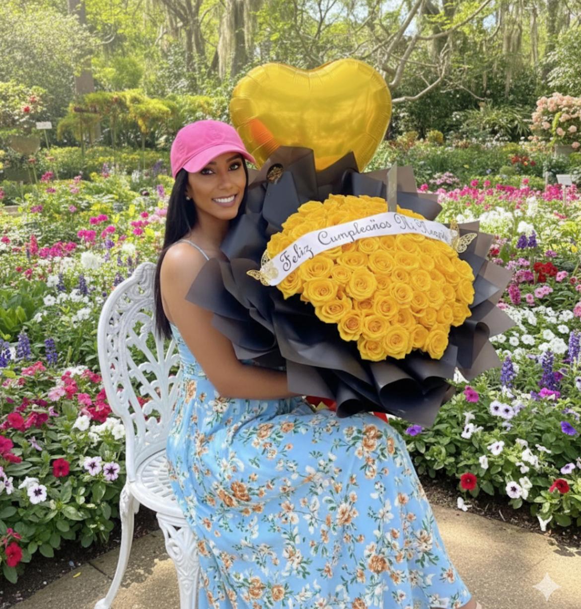 Luxury Yellow Rose Bouquet (25–100 Roses) – Same Day Delivery Wellington FL-Yeli