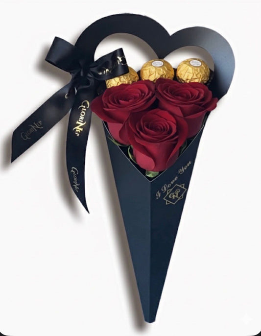 Mini Red Bouquet With Ferrero Rocher-Taty