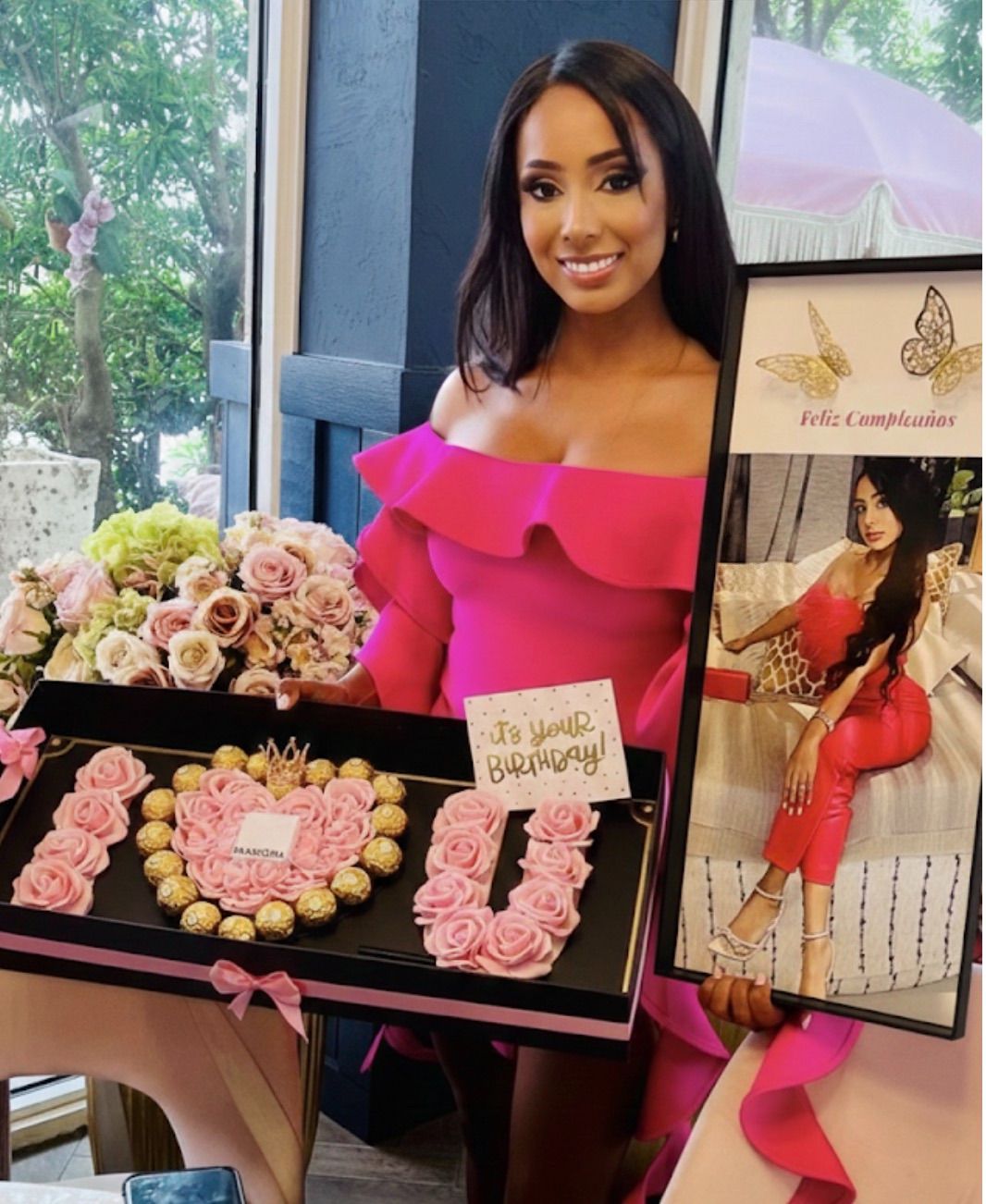 I love you box pink foam roses
